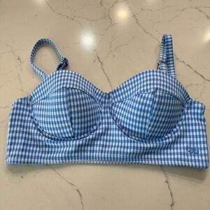 Albion Bustier Balconette Gingham Bikini Top Large